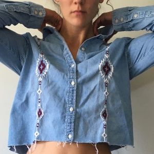 Jean Embroidered Crop